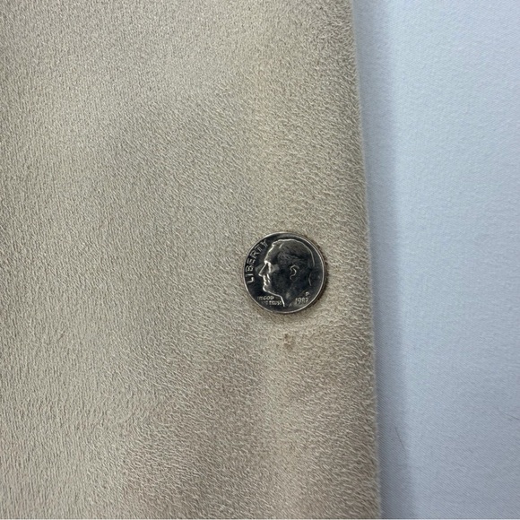 Banana Republic Ribbed Trim Vegan Suede Moto Jacket Size Medium Petite - Picture 10 of 15